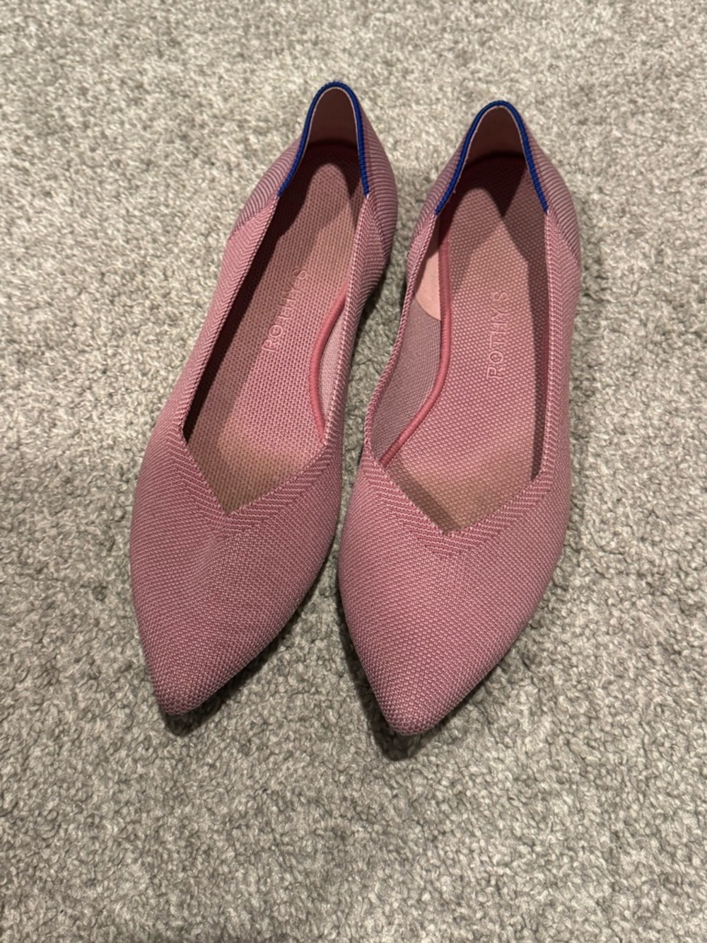 Rothy's Pointed Knit Flats in Mauve